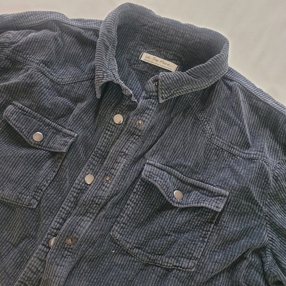 We The Free Cordory Cropped Snap Button Jacket Medium Gray - Picture 4 of 9